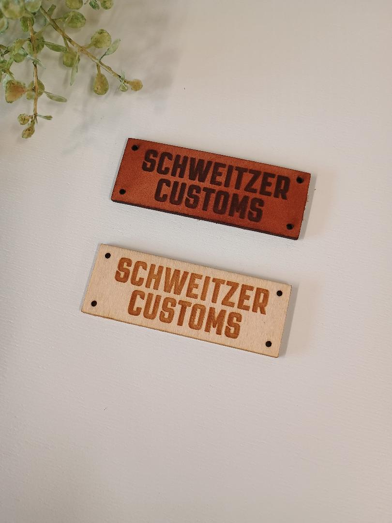 Custom Leather Tag 2.75"x1"