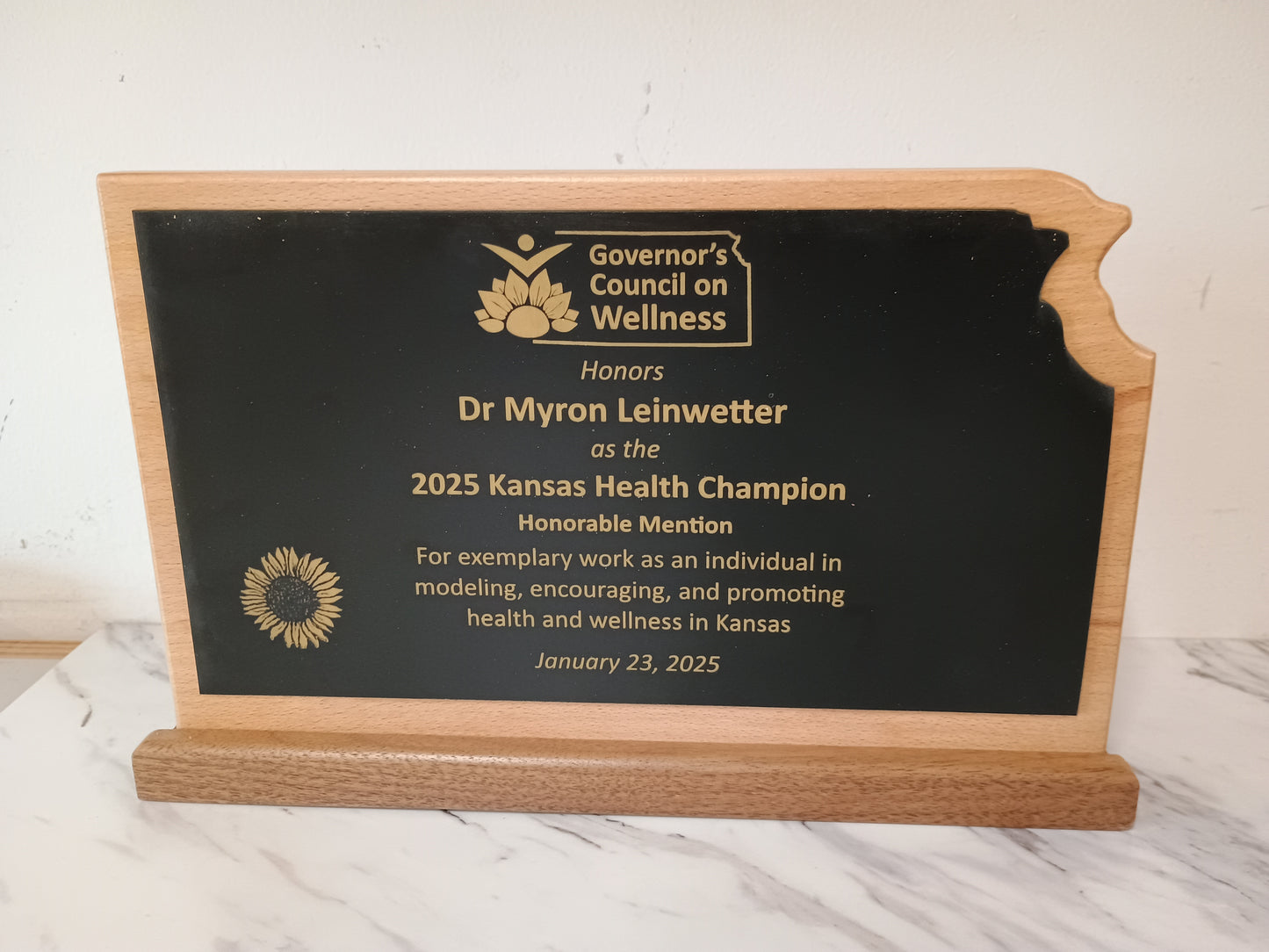 State Plaque With Black/ Gold