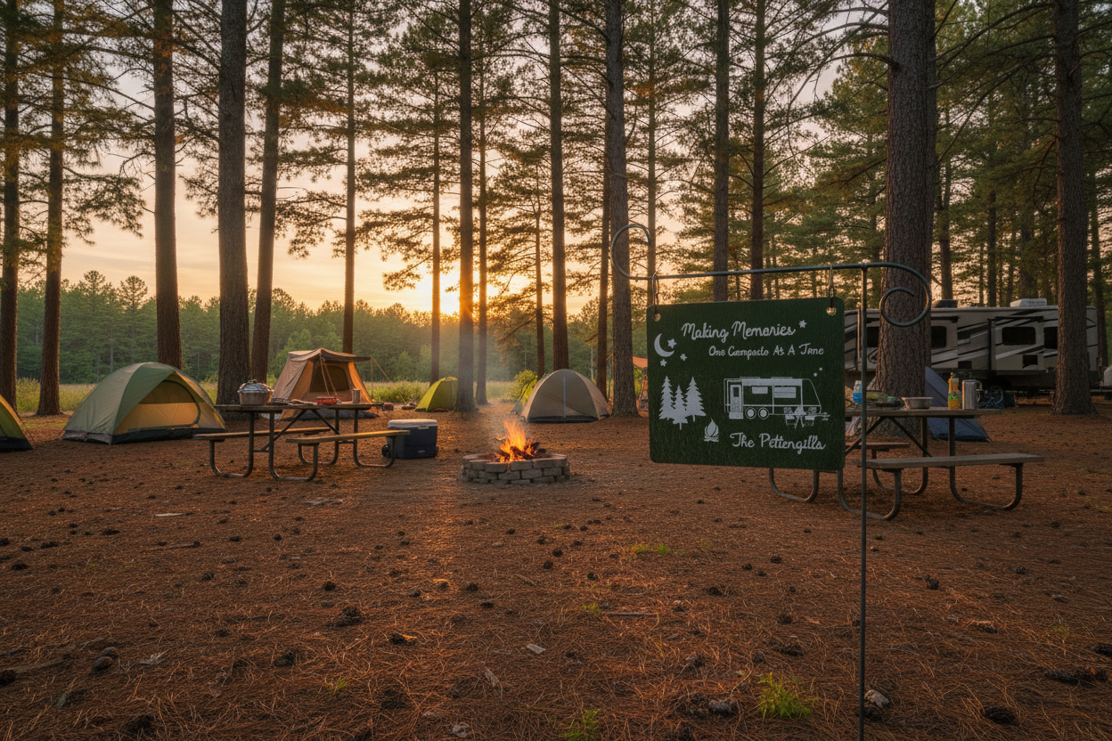 Personalized Camping Outdoor Sign With Last Name