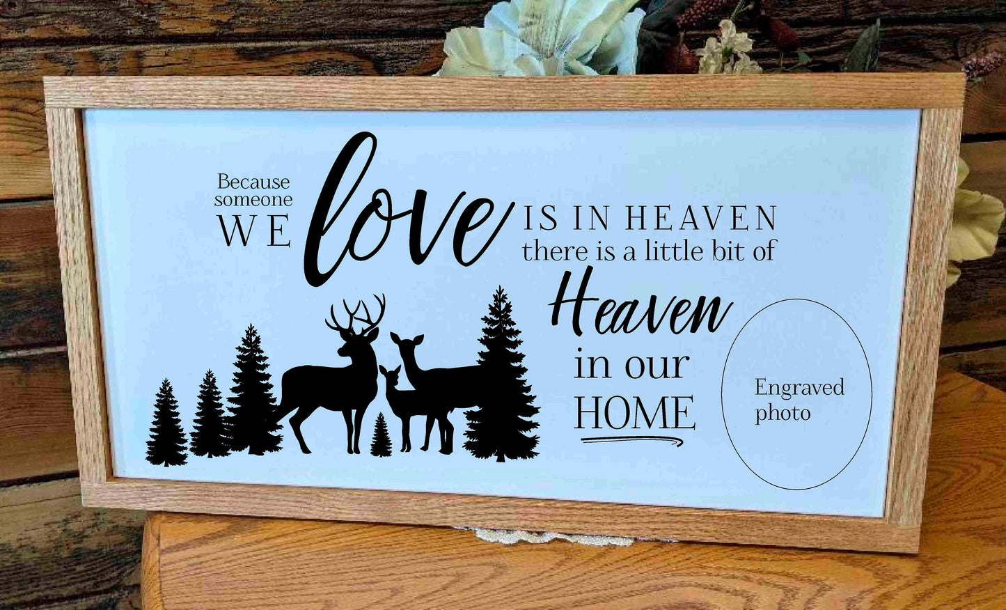 20x12 Memorial Sign With Photograph Wood frame