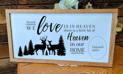 20x12 Memorial Sign With Photograph Wood frame