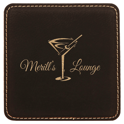 Leatherette  Coaster with Custom Logo