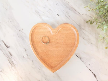 Wood Heart Jewelry Dish