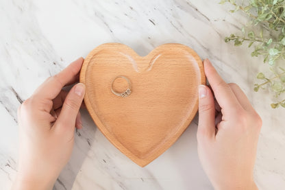 Wood Heart Jewelry Dish