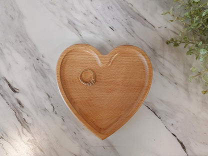 Wood Heart Jewelry Dish