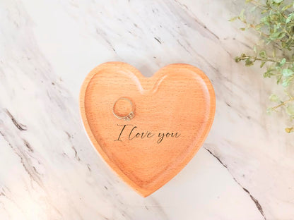 Wood Heart Jewelry Dish