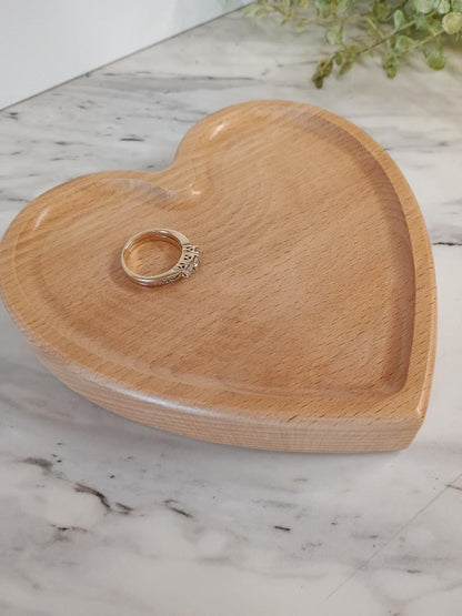 Wood Heart Jewelry Dish