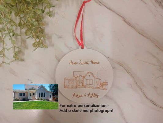 Custom House Sketch Ornament