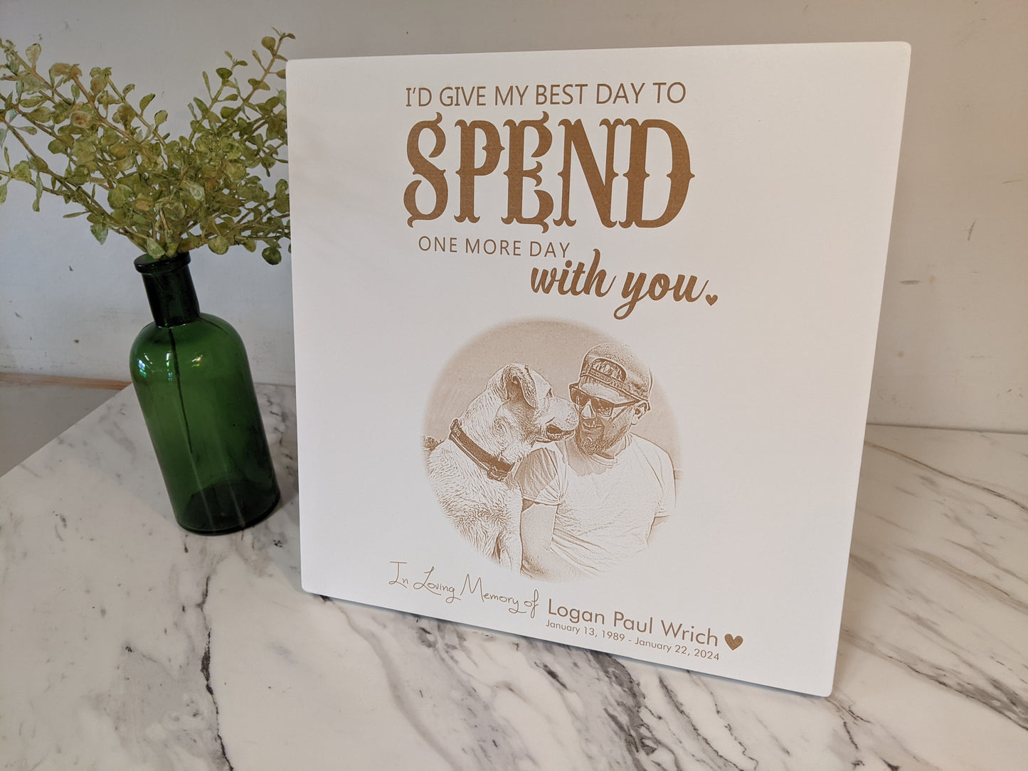 Personalized Memorial Engraved Photo, 10x10