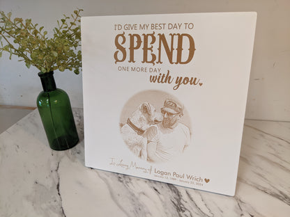 Personalized Memorial Engraved Photo, 10x10