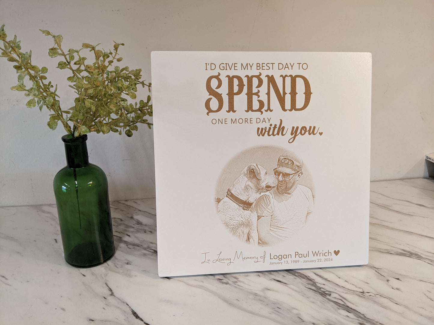 Personalized Memorial Engraved Photo, 10x10