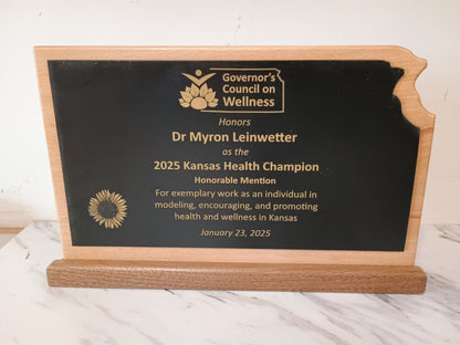 State Plaque With Black/ Gold