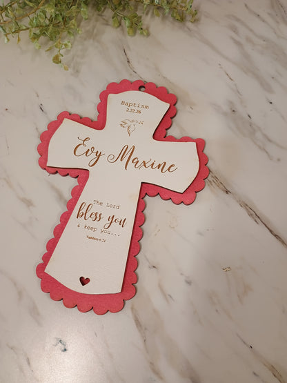 Mini Baptism Cross Personalized - 6x8