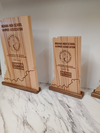 State shape Custom Award Plaque, Laser Engraved Award, Recognition plaque,