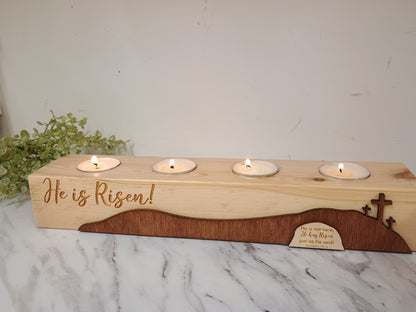 He is Risen Candle Centerpiece