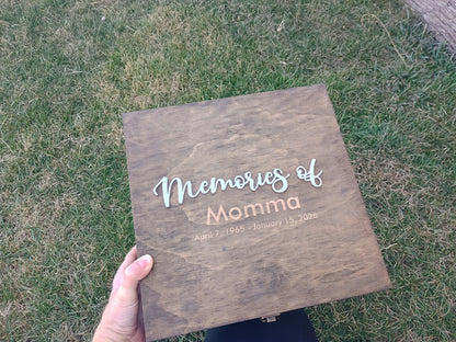 Personalized Memorial keepsake box - 11x11