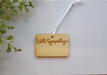 Wooden Sympathy Tag for gift