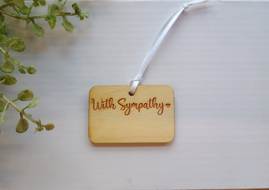 Wooden Sympathy Tag for gift