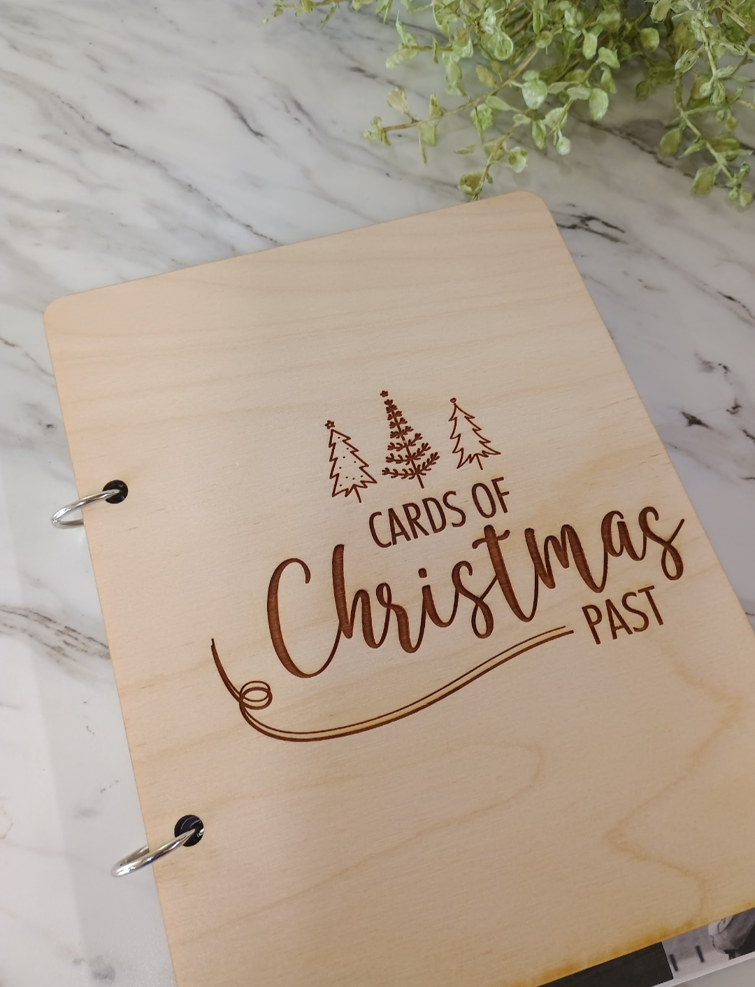 Wooden Christmas photo card holder