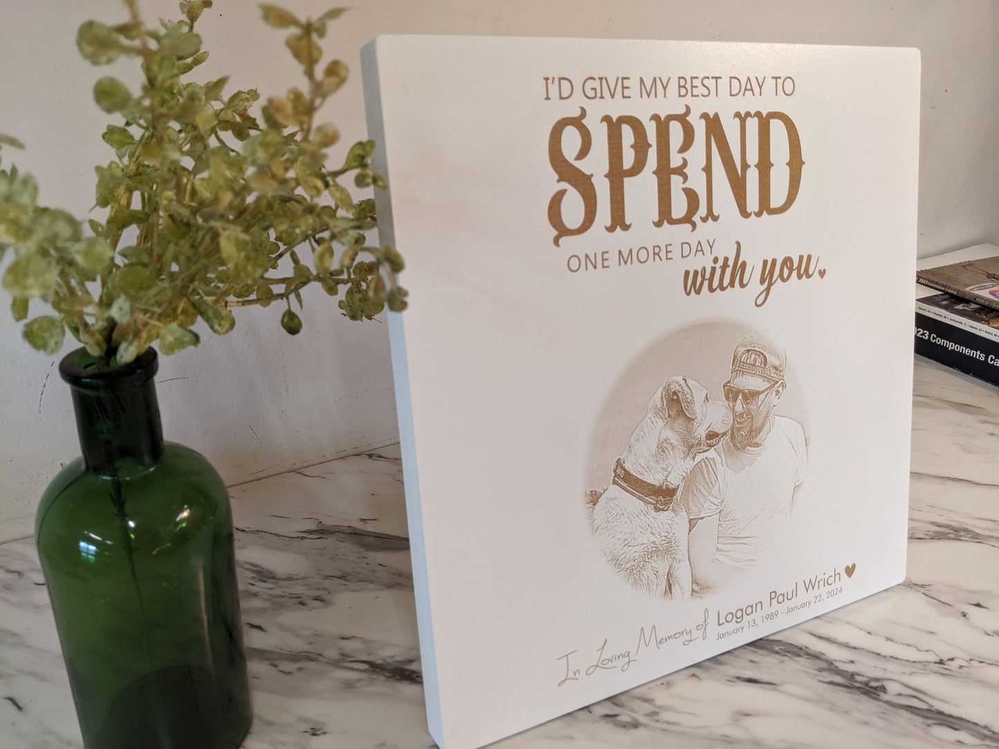 Personalized Memorial Engraved Photo, 10x10