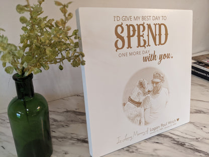 Personalized Memorial Engraved Photo, 10x10