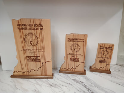 State shape Custom Award Plaque, Laser Engraved Award, Recognition plaque,