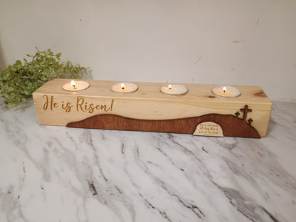 He is Risen Candle Centerpiece