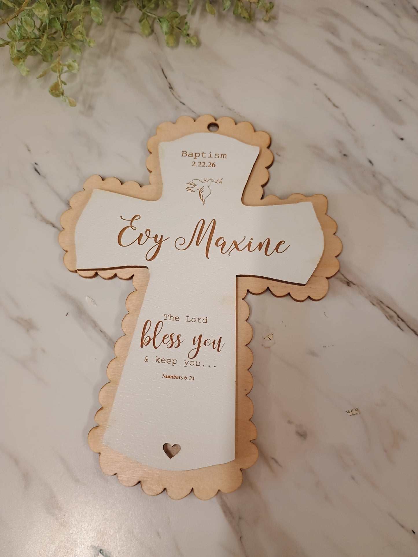Mini Baptism Cross Personalized - 6x8