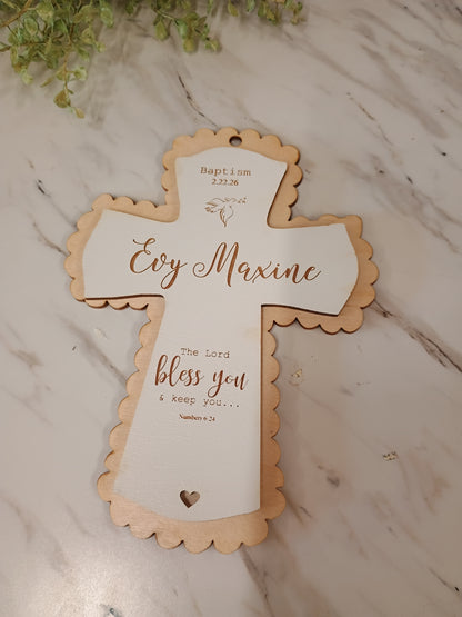 Mini Baptism Cross Personalized - 6x8