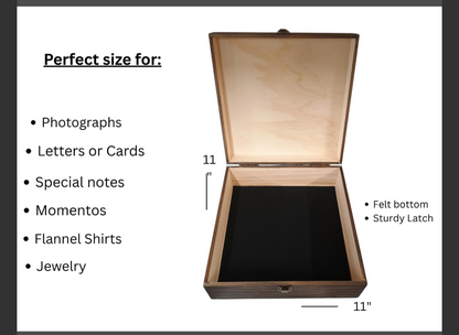Personalized Memorial keepsake box - 11x11