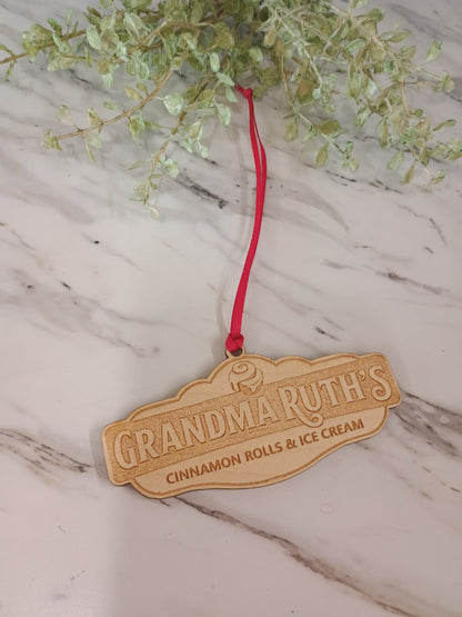 Set of 10 Wood Custom logo Christmas Ornaments, Business Christmas Ornament