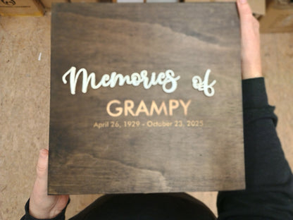 Personalized Memorial keepsake box - 11x11