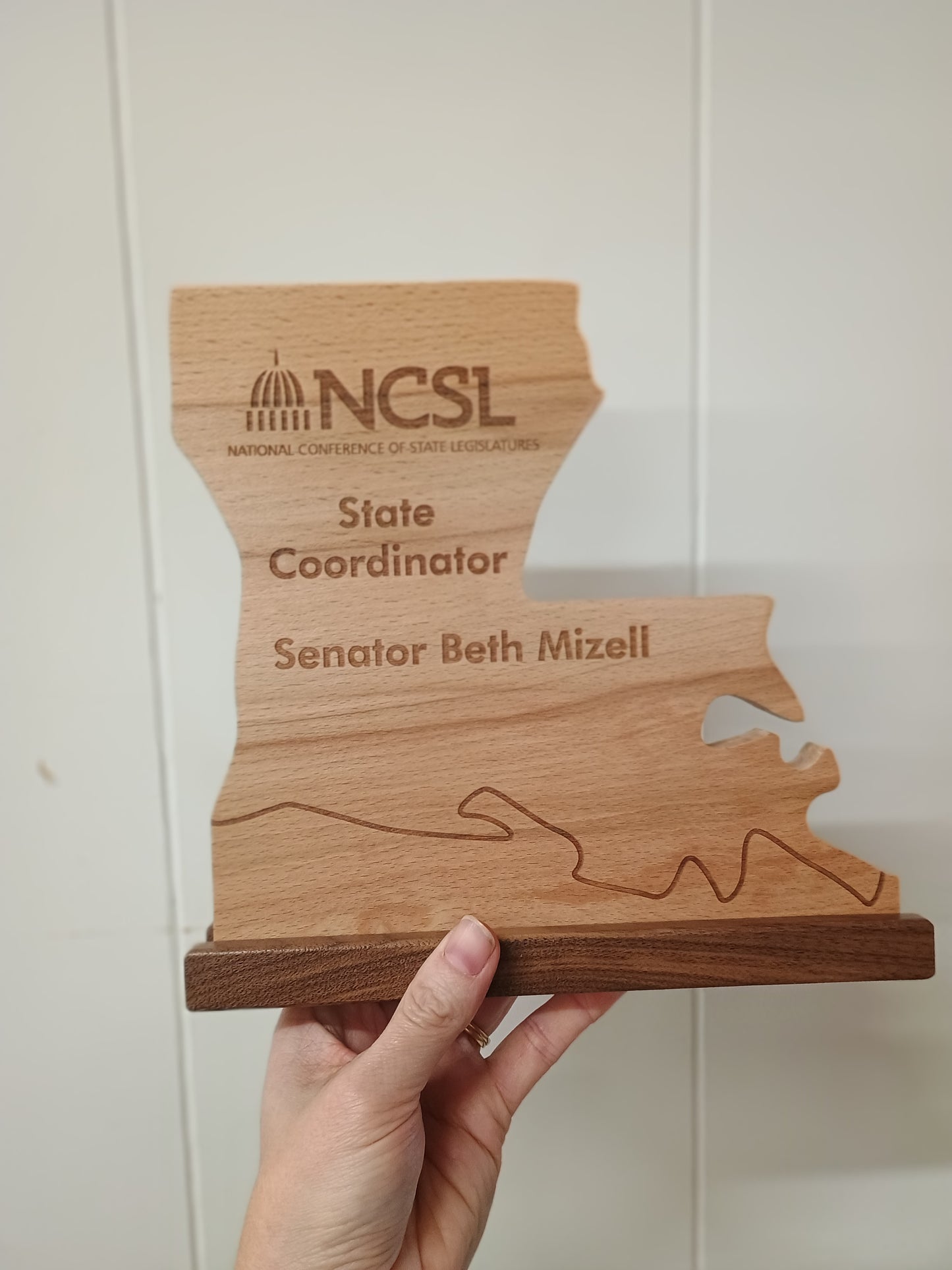 State shape Custom Award Plaque, Laser Engraved Award, Recognition plaque,