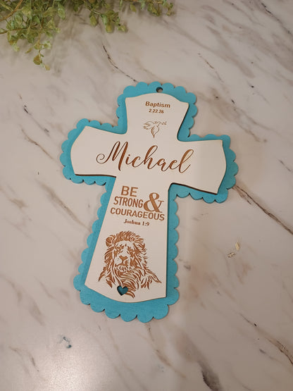 Mini Baptism Cross Personalized - 6x8