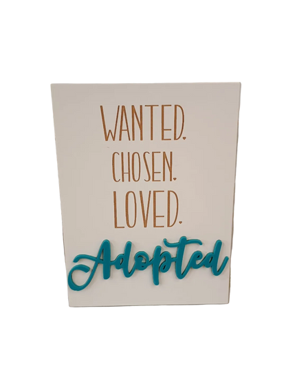 Chosen & Loved Adoption Sign - Personalized