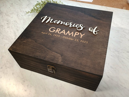 Personalized Memorial keepsake box - 11x11
