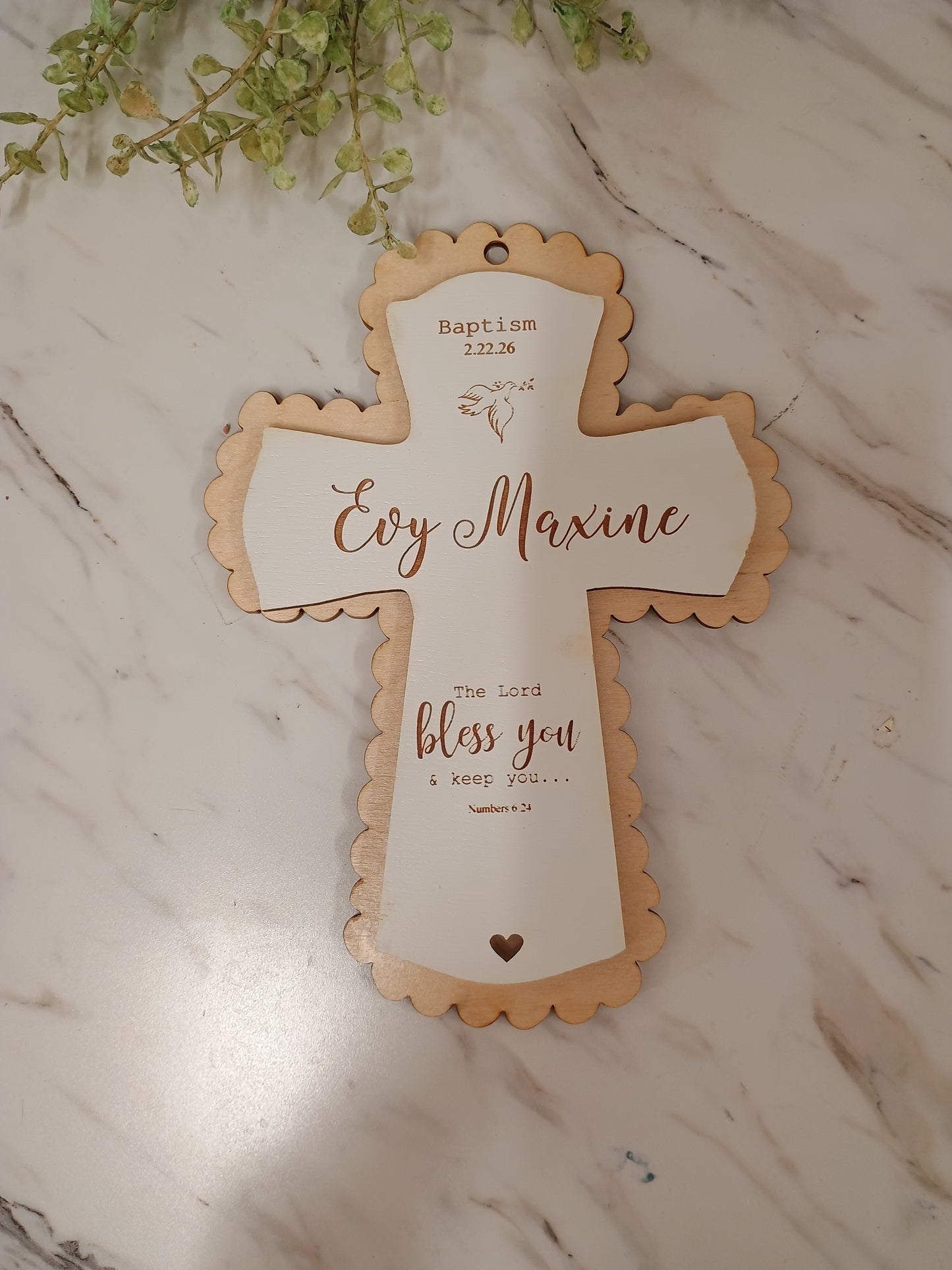 Mini Baptism Cross Personalized - 6x8