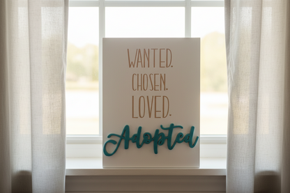 Chosen & Loved Adoption Sign - Personalized