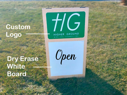 Custom Business A Frame Wood Sign for Sidewalk or Window Display