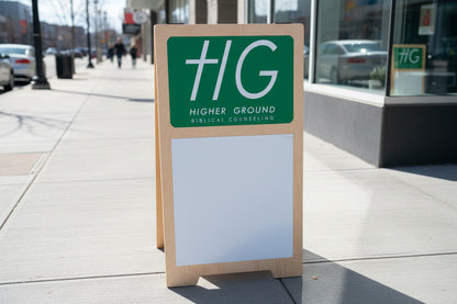 Custom Business A Frame Wood Sign for Sidewalk or Window Display