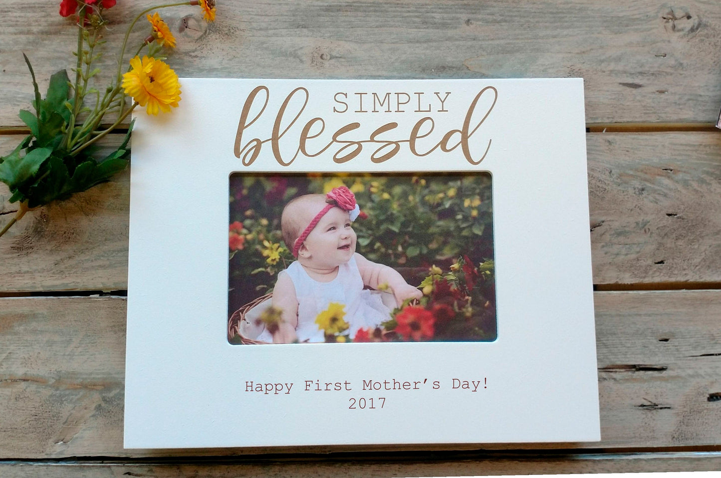 Blessed Picture Frame Family Frame, Simply Blessed Personalized Frame,  first mothers day picture frame, mom picture frame,