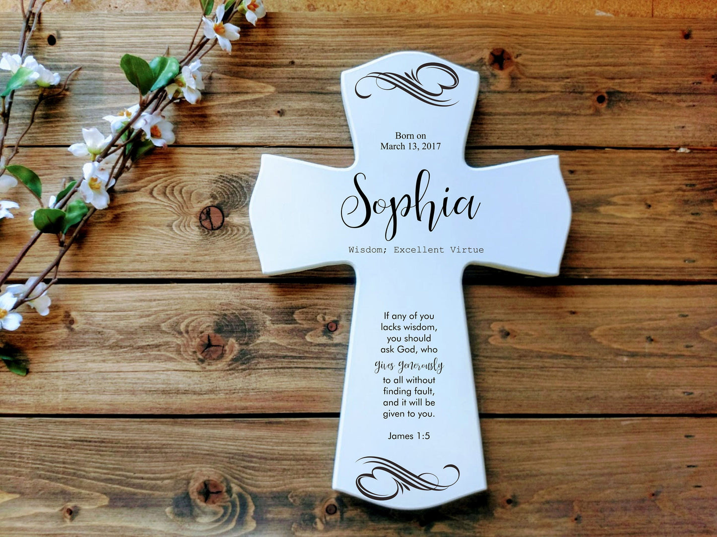 Name Meaning Cross Gift For Baptism