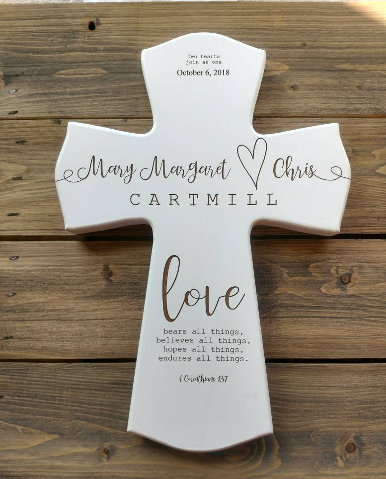 Personalized Wood Wedding Cross,