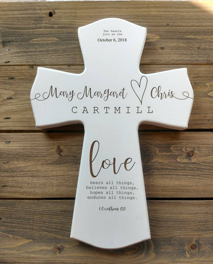 Personalized Wood Wedding Cross,