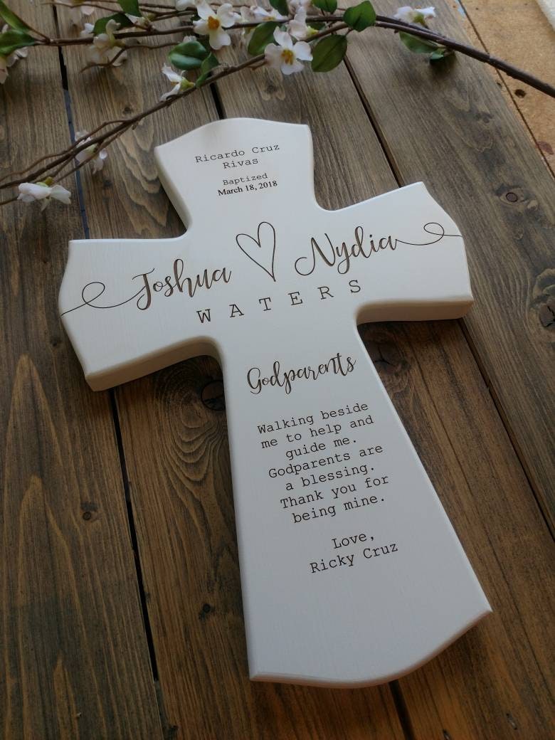 Personalized Godparents Cross Gift