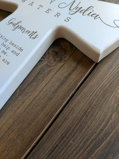 Personalized Baptism Gift, Godparents Cross for Godparent, Baptism gift for child, Personalized Gift for Godparents, Godchild Gift,