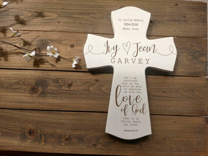 Grandmother Memorial Wood Cross Gift, mom memorial cross, grandma memorial cross, memorial gift, gift for loss, memorial cross,