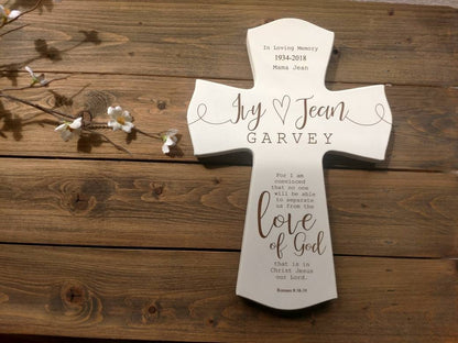 Grandmother Memorial Wood Cross Gift, mom memorial cross, grandma memorial cross, memorial gift, gift for loss, memorial cross,