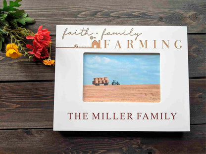 Personalized Family Farm Name Frame. Faith, Family Farming Picture frame, Gift for Farm, Farm Frame giftRanch Frame, Gift for Family Farm