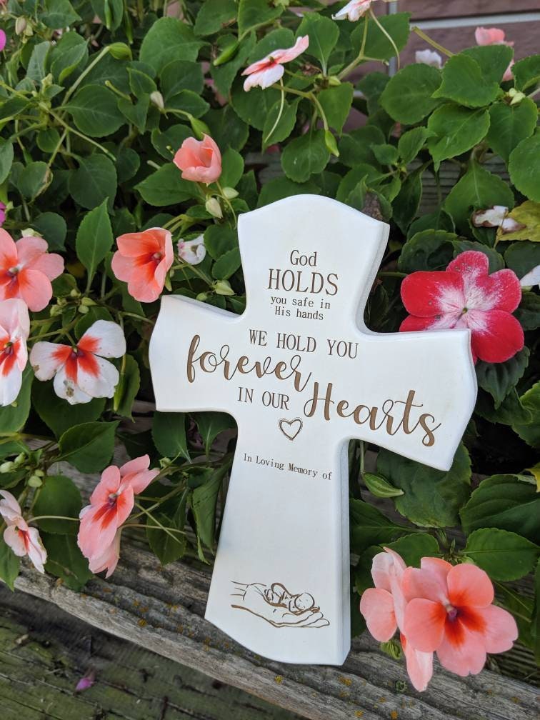 8" Personalized Baby Memorial Cross Gift Small